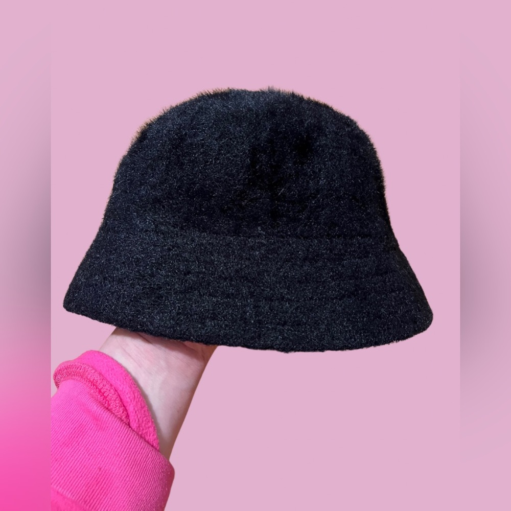 Fuzzy Black Urban Outfitters Bucket Hat